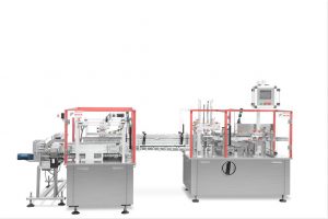 YG-N200型（單臺(tái)8頭）與8頭灌裝機(jī)+內(nèi)襯裝盒機(jī)連線