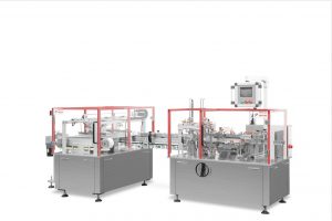 YG-N200型（6頭二合一）與兩臺(tái)6頭灌裝機(jī)+內(nèi)襯裝盒機(jī)連線